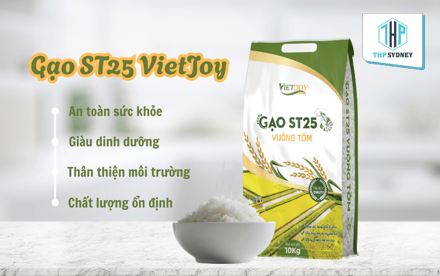 Gạo ST25 VietJoy chất lượng cao với mô hình sản xuất nghiêm ngặt