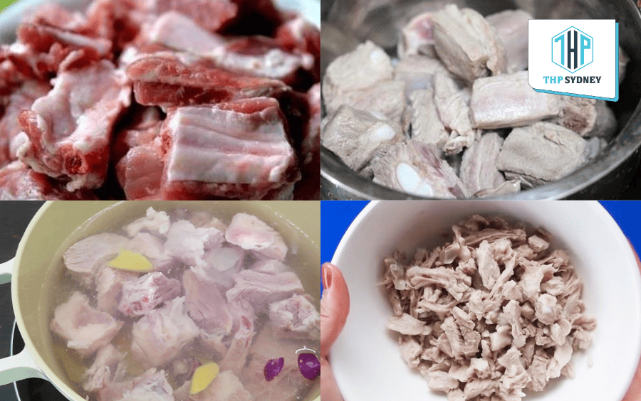 Làm sạch sườn và hầm sườn lấy nước ngọt